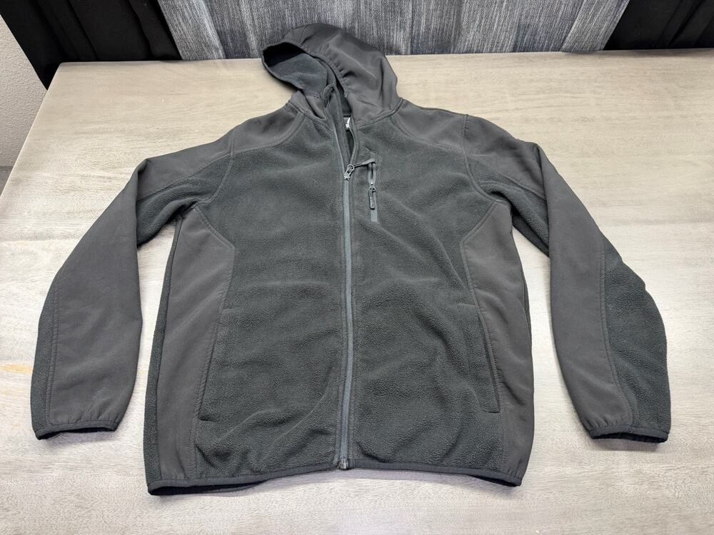 Reebok Men's Full Zip Hooded Jacket Size L Softshell Black Fleece Lined